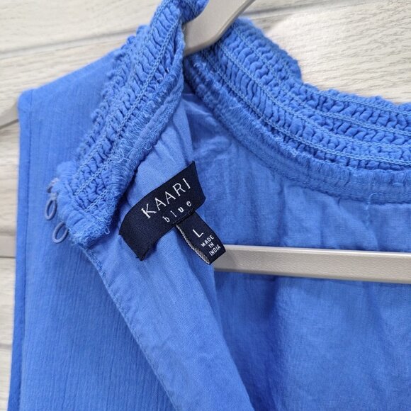 KAARI Blue High Neck Floral Top - Picture 3 of 8